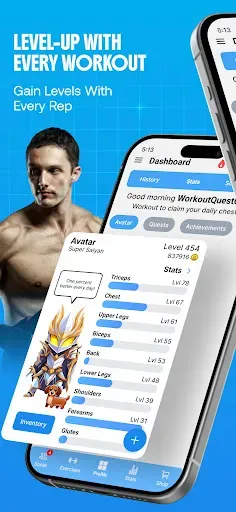 Скриншот 1 — Workout Quest - Gamified Gym