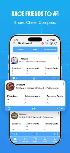 Скриншот 3 — Workout Quest - Gamified Gym