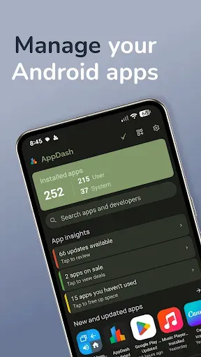 Скриншот 1 — AppDash: App Manager & Backup
