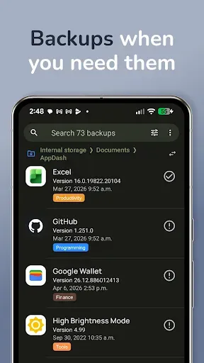 Скриншот 3 — AppDash: App Manager & Backup