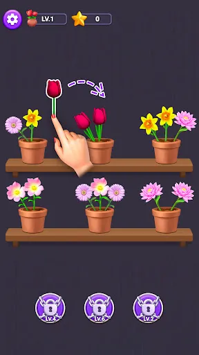 Скриншот 1 — Flower Merge: Цветы Сортировка