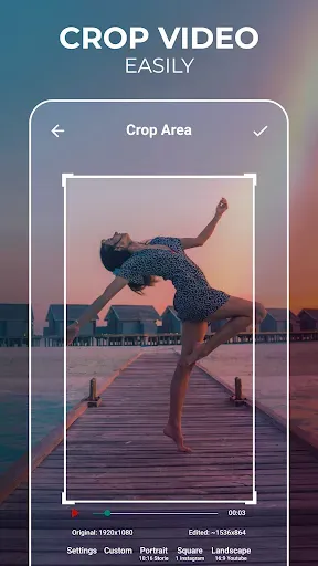Скриншот 1 — Crop, Cut & Trim Video Editor