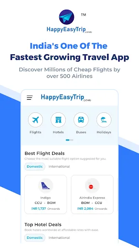Скриншот 1 — HappyEasyTrip: Flight Deals