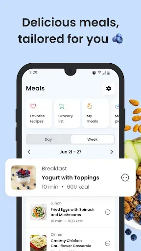 Скриншот 2 — MyDiabetes: Meal, Carb Tracker