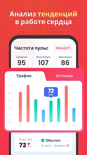 Скриншот 3 — Сердечного Ритма: Пульсометр