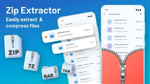 Скриншот 1 — Zip Extractor - UnZIP & UnRAR