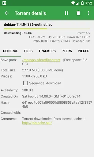 Скриншот 5 — tTorrent Lite - Torrent Client