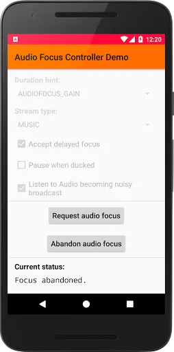Скриншот 3 — Audio Focus Controller Demo