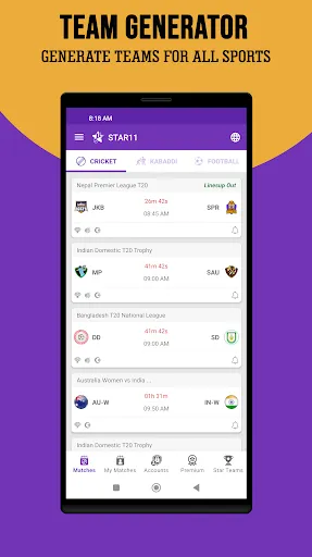 Скриншот 1 — STAR11: Fantasy Team Generator