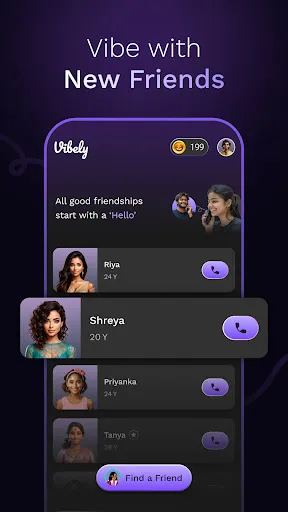 Скриншот 1 — Vibely - Make new friends!