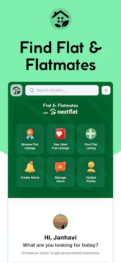 Скриншот 1 — NextFlat - Flatmates & PGs