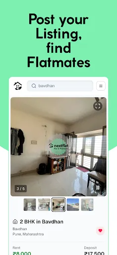 Скриншот 3 — NextFlat - Flatmates & PGs