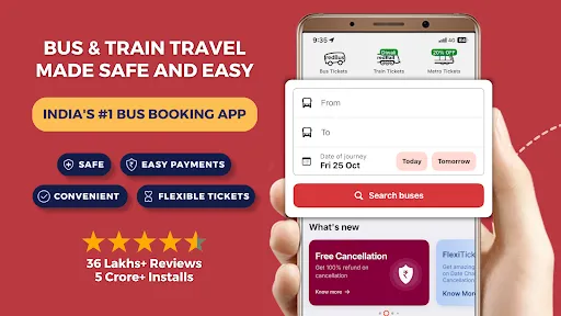 Скриншот 1 — redBus Book Bus, Train Tickets