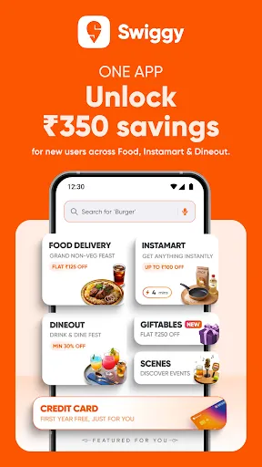 Скриншот 1 — Swiggy: Food Instamart Dineout