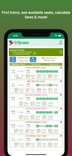 Скриншот 3 — Tripozo: Train Flight & Travel