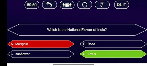 Скриншот 4 — KBC Quiz in English & Hindi