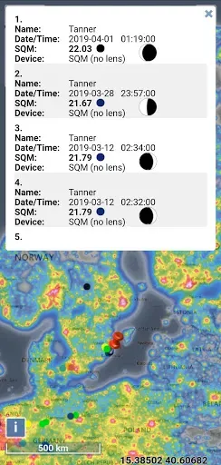 Скриншот 3 — Light pollution map