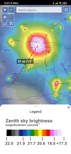 Скриншот 4 — Light pollution map