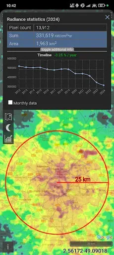 Скриншот 5 — Light pollution map