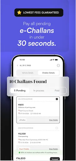 Скриншот 2 — MyMotor eChallan Car Bike Info