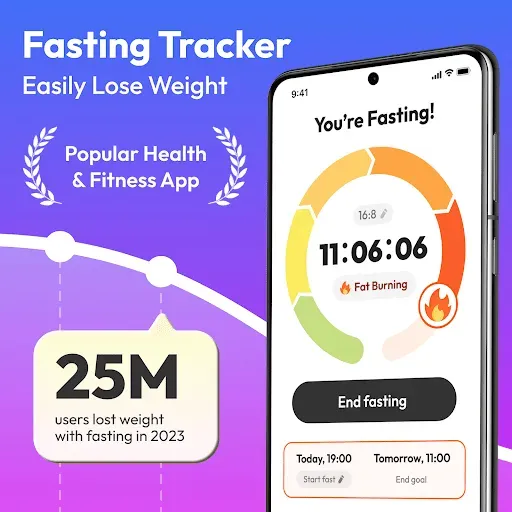 Скриншот 1 — Fasting App & Calorie Counter