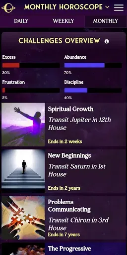 Скриншот 1 — AstroMatrix Birth Horoscopes