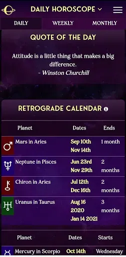 Скриншот 4 — AstroMatrix Birth Horoscopes