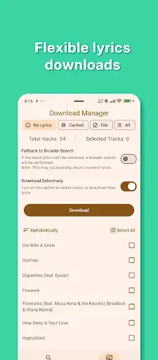Скриншот 2 — Lyrics for Poweramp