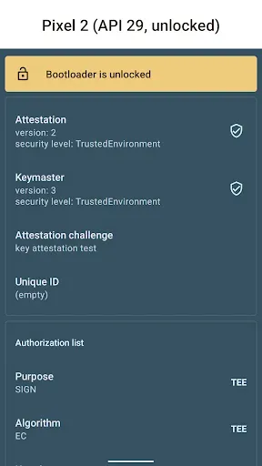 Скриншот 2 — Key Attestation Demo