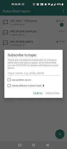 Скриншот 4 — ntfy - PUT/POST to your phone