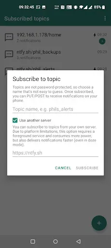 Скриншот 6 — ntfy - PUT/POST to your phone