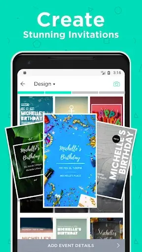 Скриншот 1 — Hobnob - Invitation Card Maker