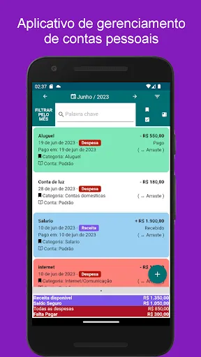 Скриншот 1 — Controle Financeiro Pessoal