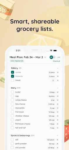 Скриншот 3 — Kitcha: Recipe & Meal Planner