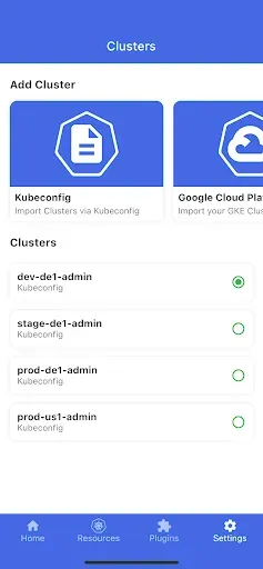 Скриншот 1 — kubenav - Kubernetes Dashboard