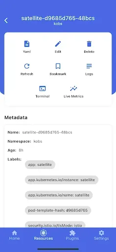Скриншот 3 — kubenav - Kubernetes Dashboard