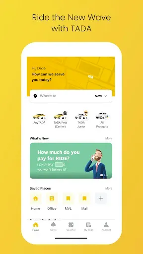 Скриншот 1 — TADA - Taxi, Cab, Ride Hailing