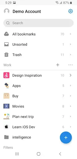 Скриншот 1 — Raindrop.io