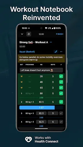 Скриншот 1 — Strong Workout Tracker Gym Log