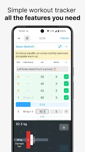 Скриншот 2 — Strong Workout Tracker Gym Log
