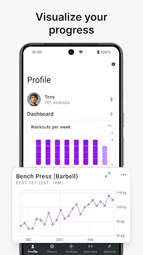 Скриншот 4 — Strong Workout Tracker Gym Log