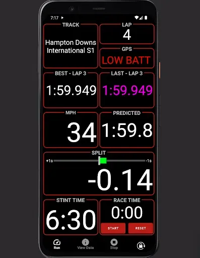 Скриншот 1 — VRacer – GPS Таймер Круга