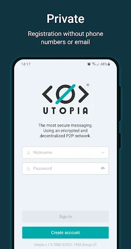 Скриншот 1 — Utopia — Secure Messenger