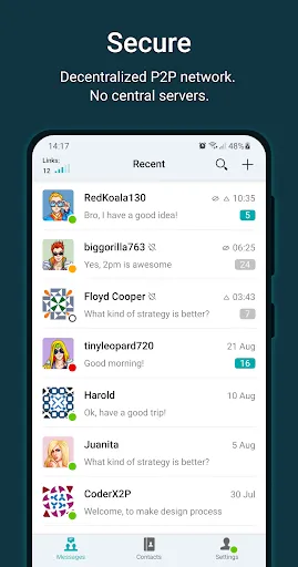 Скриншот 2 — Utopia — Secure Messenger