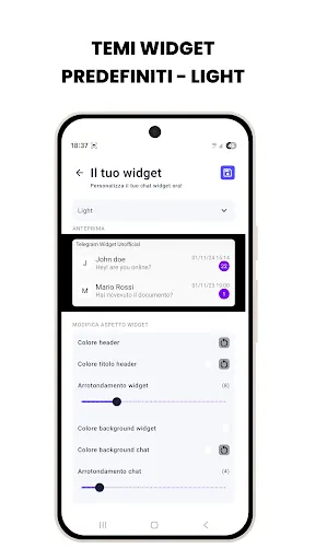 Скриншот 5 — Telegram Widget Unofficial