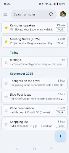 Скриншот 2 — Nextcloud Notes