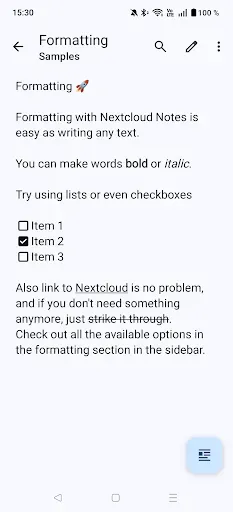 Скриншот 4 — Nextcloud Notes