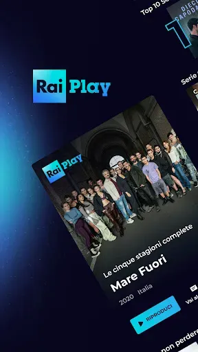 Скриншот 1 — RaiPlay per Android TV