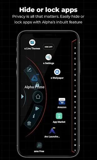 Скриншот 2 — Тема Alpha Hybrid Launcher 4D