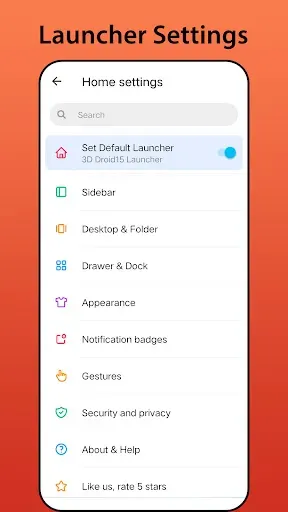 Скриншот 8 — 3D Color Launcher: Droid 16